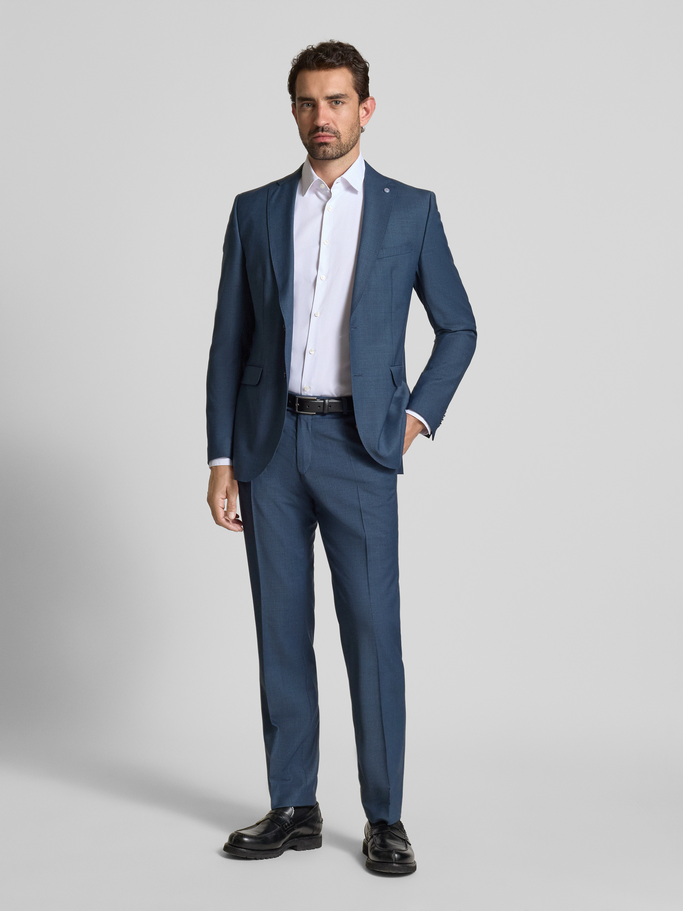 CG - Club of Gents Regular fit 2-knoops colbert met wol in metallic ...