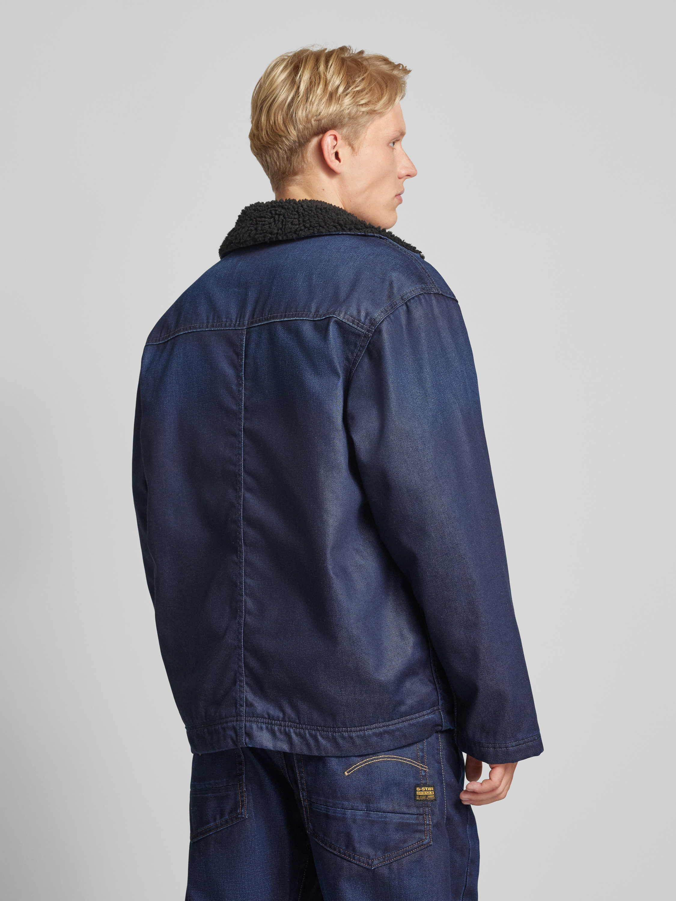 G-Star Raw Sherpa Jacket in Denim-Optik Modell 'Utility