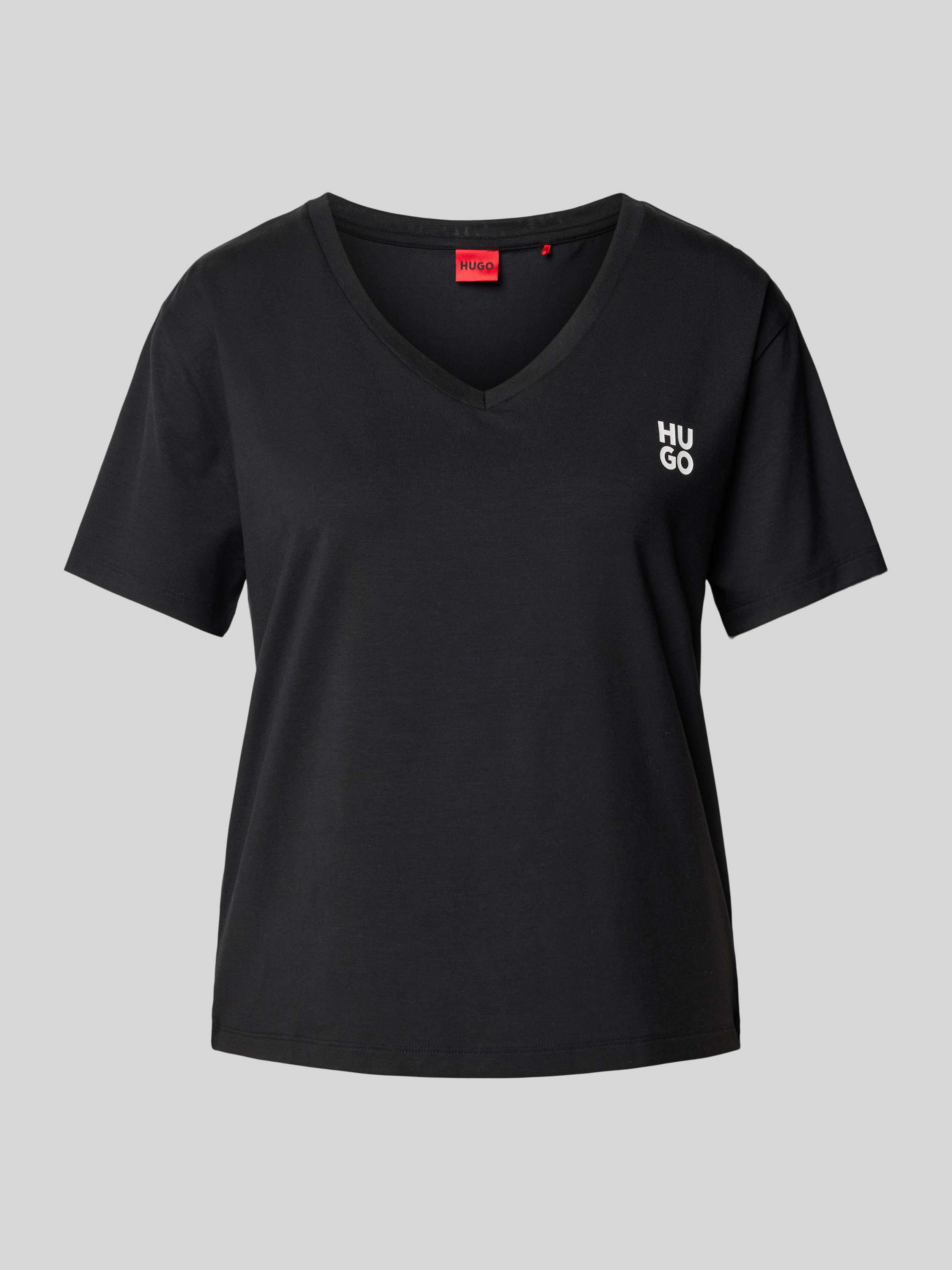 HUGO Pyjama-Oberteil mit Label-Print Modell 'NIKA' (black) online kaufen