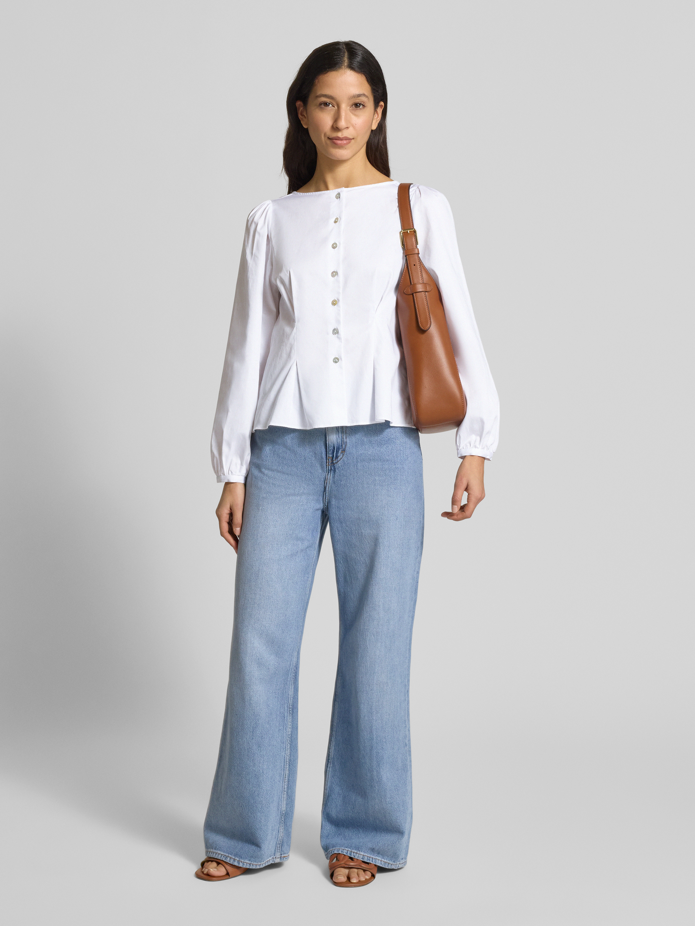 Viscose blouse met wikkel - Zwart - Maat 40-64