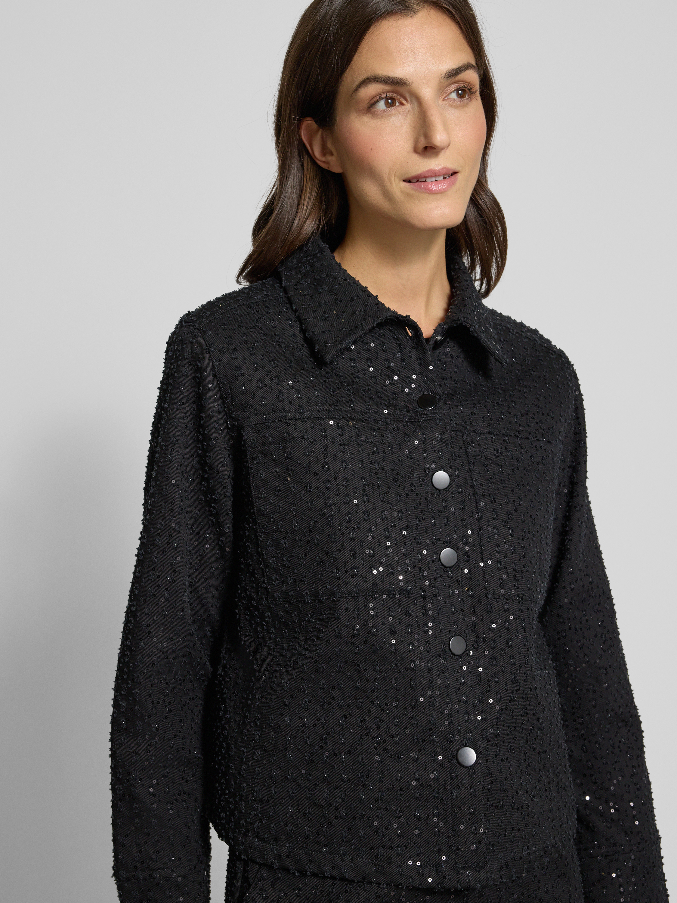 comma Casual Identity Jeansjack met siernaden in jeansblauw online kopen | P&C