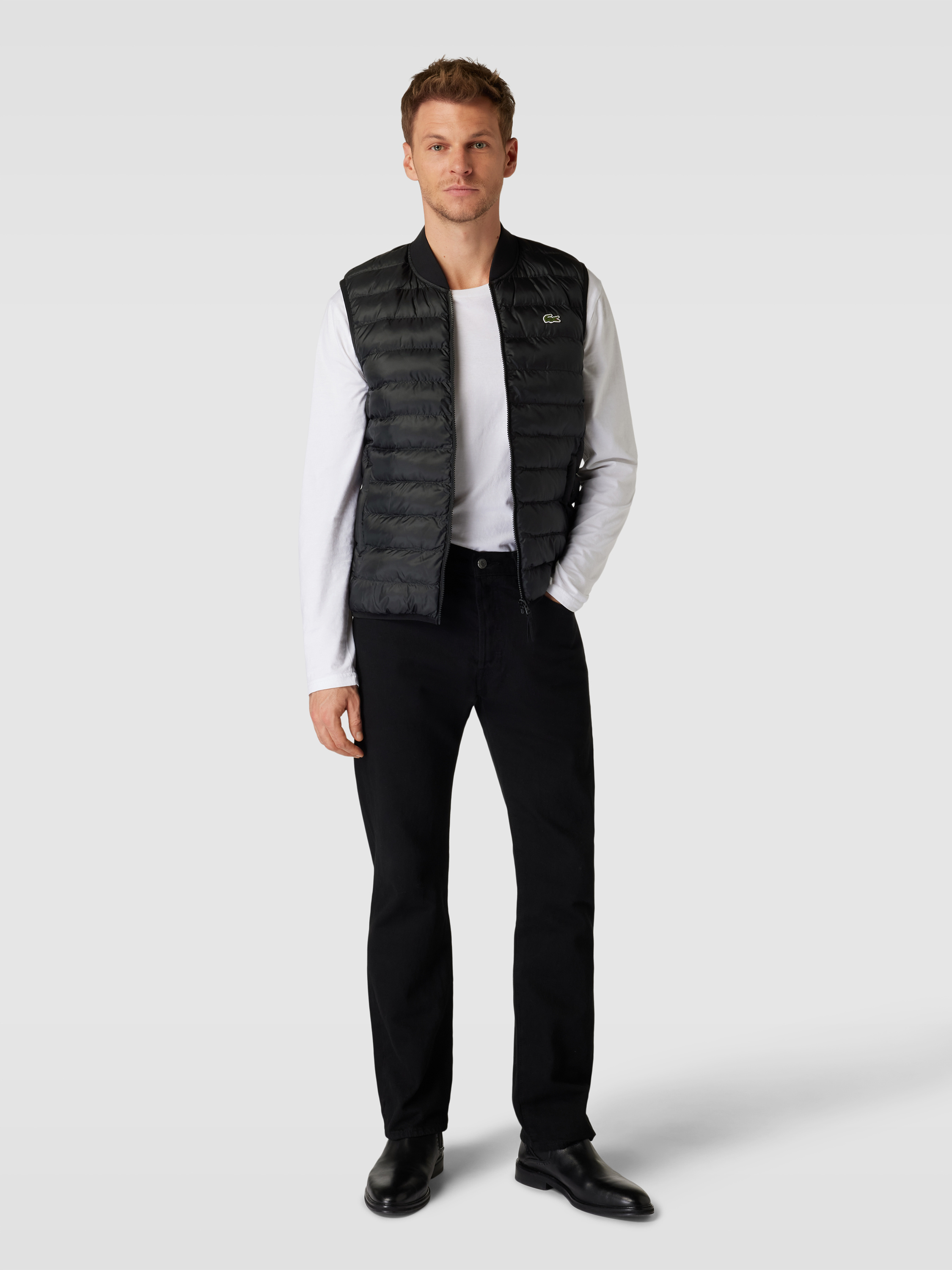 Lacoste Steppweste mit Label-Stitching (black) online kaufen