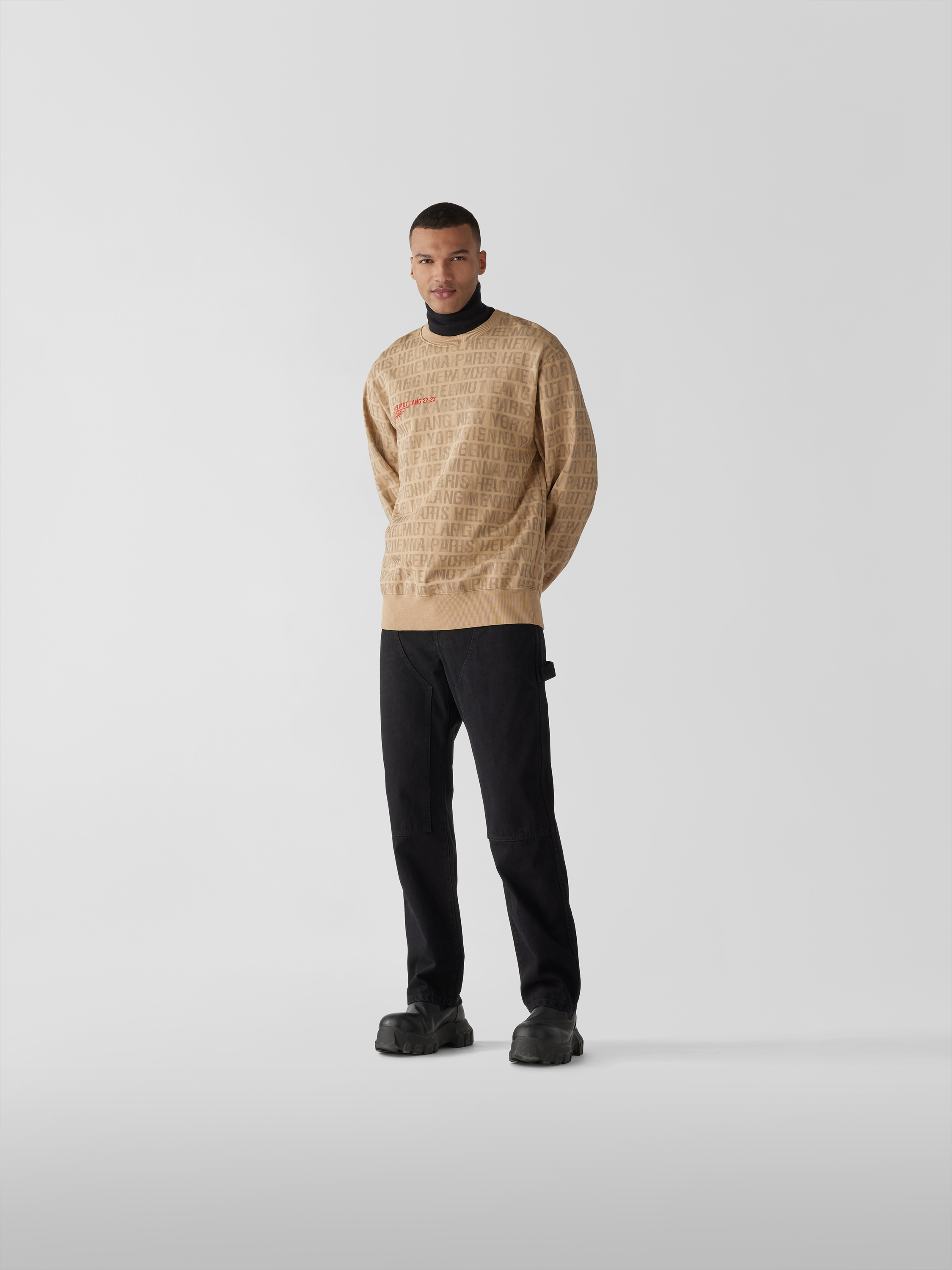 Helmut Lang Sweatshirt mit Allover-Logo (sand) online kaufen