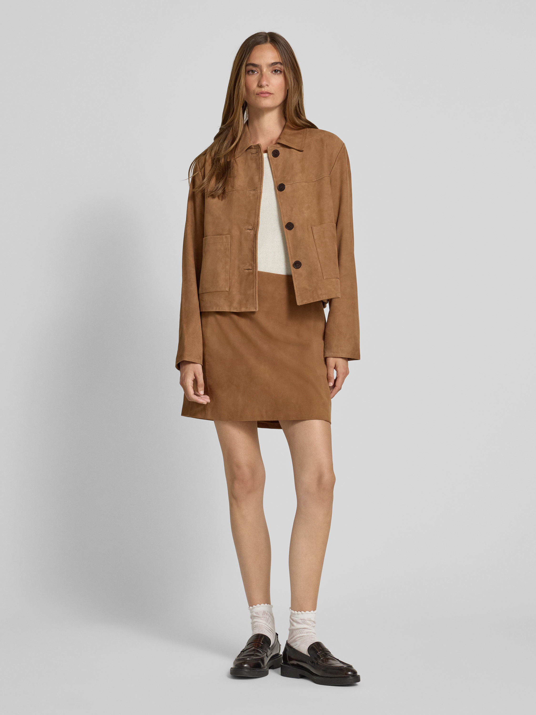 Christian Berg Woman Selection Lederjacke mit Knopfleiste 