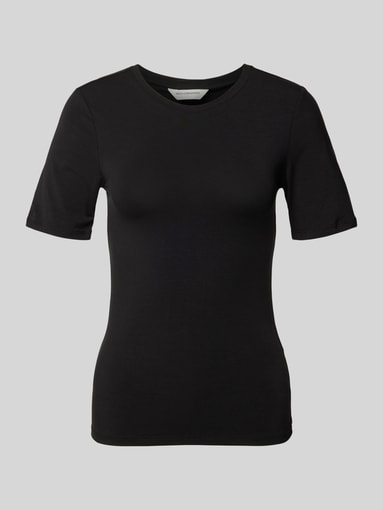 MSCH Copenhagen - T-shirt z prążkowanym, okrągłym dekoltem model ‘Betrina’