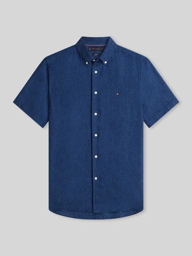 Tommy Hilfiger - Regular Fit Kurzarmhemd aus reinem Leinen