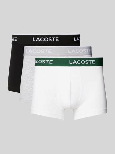 Lacoste - Trunks mit elastischem Label-Bund im 3er-Pack
