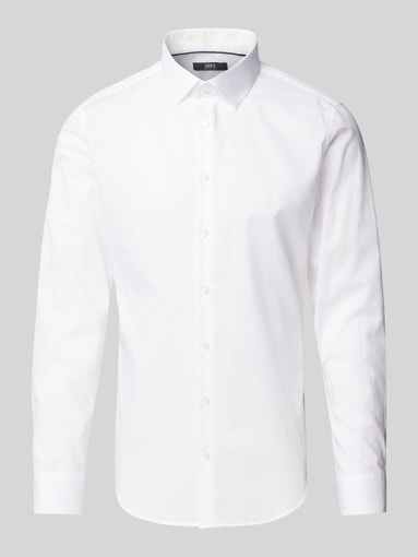 Jake*s - Slim fit zakelijk overhemd met kentkraag