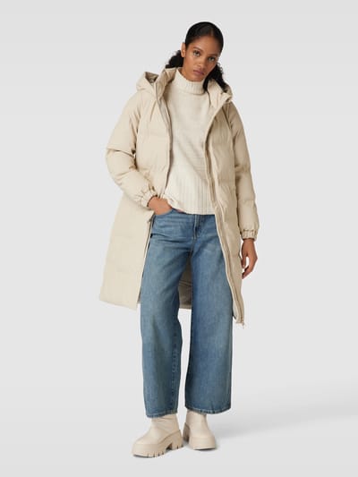 Vero Moda Gewatteerde lange jas met capuchon model NOE in offwhite online kopen P C