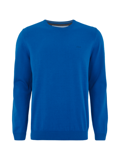 s.Oliver RED LABEL Strickpullover aus Baumwolle mit Logo-Stickerei Royal 1