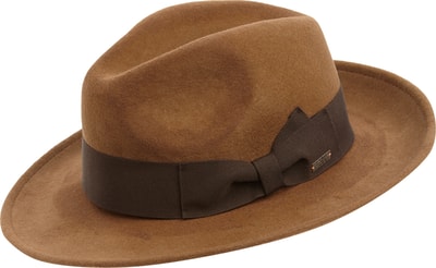 BOSS Orange Fedora aus Wollfilz Camel 5