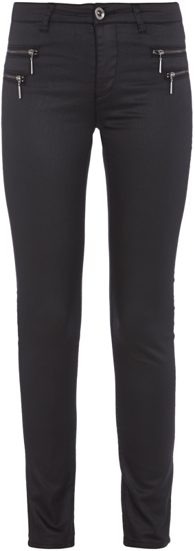 Only Coated Denim Jeggings mit Zierreißverschlüssen Schwarz 7