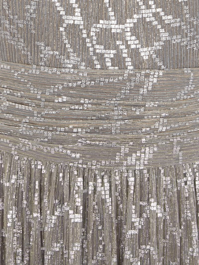Jake*s Cocktail Abendkleid mit metallisch schimmerndem Muster Silber 5