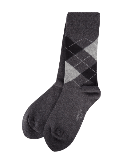 camano Socken mit Karomuster im 2er-Pack Anthrazit 1