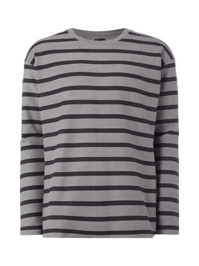 REVIEW Sweatshirt mit Streifen-Print Hellgrau 1