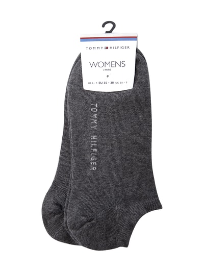 Tommy Hilfiger Sneakersocken mit Label-Schriftzug im 2er-Pack Mittelgrau Melange 2