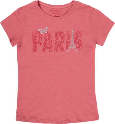 Review for Teens T-Shirt mit Paris-Print und Glitter-Effekt Pink Melange 4