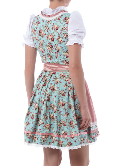 Krüger Dirndl Dirndl mit Kontrastschürze und floralem Muster Tuerkis 4