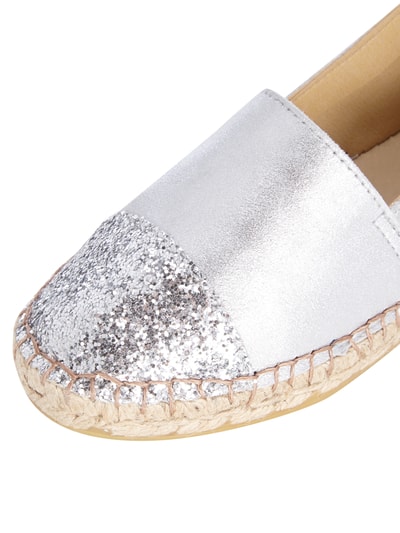 ILC Leder Espadrilles in Metallic-Optik  Silber 2