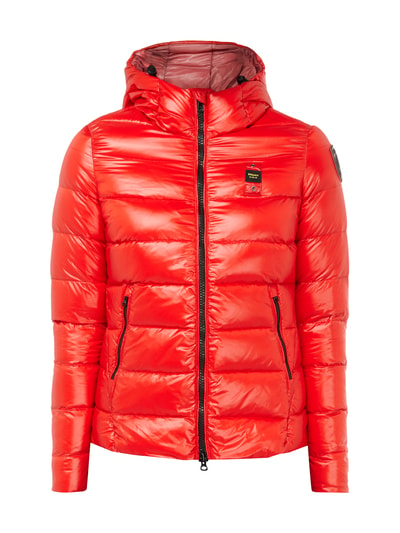 Blauer Usa Light-Daunen Steppjacke mit Kapuze Rot 2