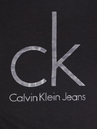 Calvin Klein Jeans T-Shrit mit großem Metallic-Logoprint Black 6