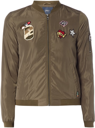 Only Bomber mit Patches Oliv 6