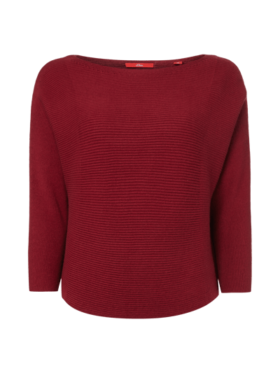 s.Oliver RED LABEL Strickpullover mit Dreiviertel-Ärmeln Kirsche 1