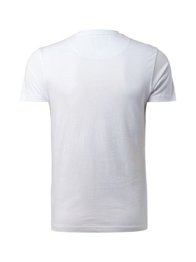 La Martina T-Shirt mit Flaggen-Print und Message Weiss 3