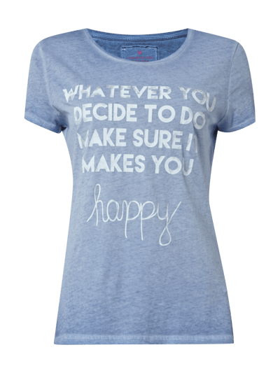 Lieblingsstück T-Shirt im Washed Out-Look mit Message-Print Hellblau 1