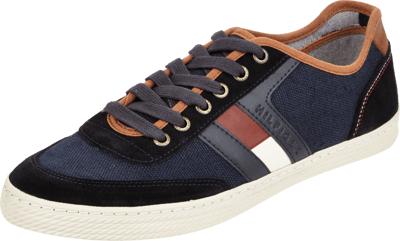 Tommy Hilfiger Sneaker aus Canvas mit Kontrastbesatz aus Leder Marine 4