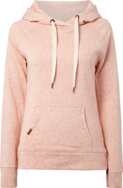 Review Hoodie mit ornamentalem Muster Lachs Melange 5