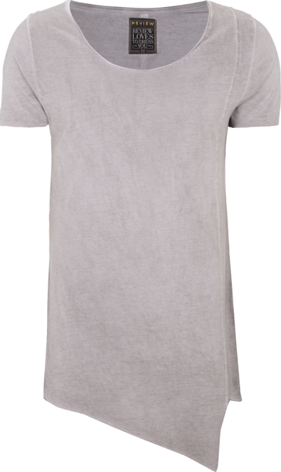 REVIEW Long Fit T-Shirt mit asymetrischem Saum Sand 4