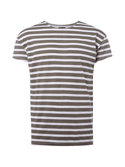 REVIEW Boxy Fit T-Shirt mit Streifen-Dessin Khaki 1