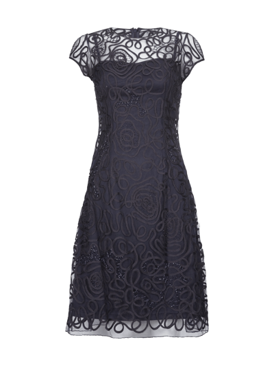 Niente Cocktailkleid mit Zierborten und Zierperlen Marine 2