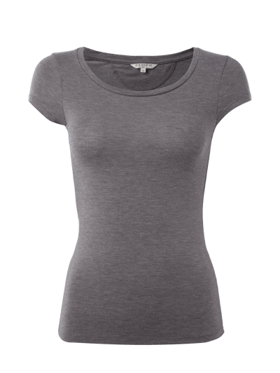 Review T-Shirt aus Viskosemischung Dunkelgrau Melange 1