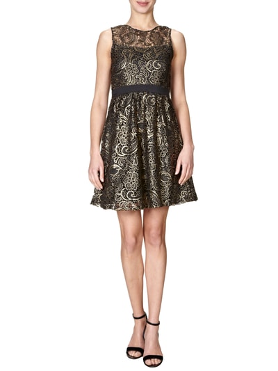 Jake*s Collection Spitzenkleid mit transparenter Schulterpartie Metallic Black 1