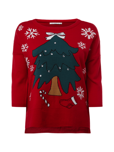 Only Strickpullover mit Weihnachts-Motiv Rot 1