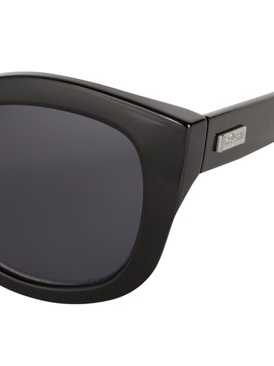 Le Specs Sonnenbrille mit breitem glänzenden Rahmen Black 2