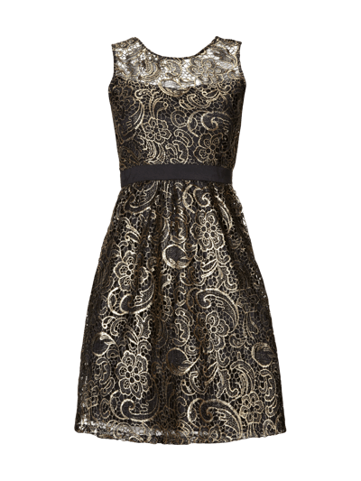 Jake*s Collection Spitzenkleid mit transparenter Schulterpartie Metallic Black 2