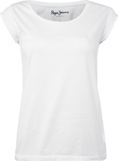 Pepe Jeans T-Shirt aus Baumwolle mit Logo-Stickerei Weiss 4