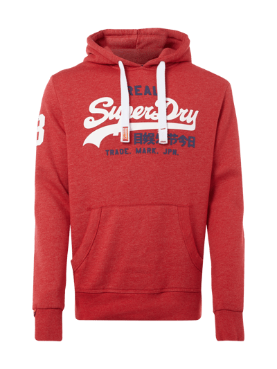 Superdry Hoodie mit gummiertem Logo-Print Rot Melange 1