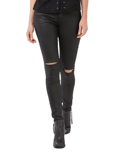 Guess Coated Skinny Fit Jeans im Destroyed Look  Black 3