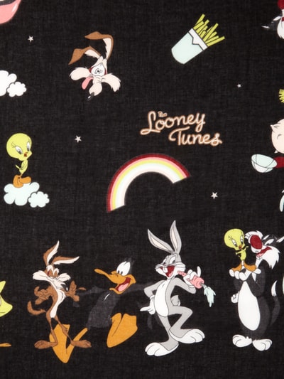 Codello Tuch mit Looney Tunes-Print und Fransen Schwarz 5