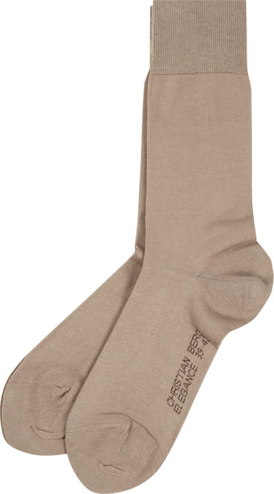 Christian Berg Men Socken aus Baumwoll-Mix im 2er-Pack Taupe 4