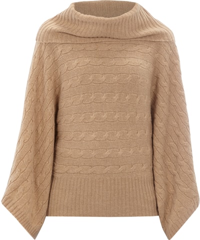 Polo Ralph Lauren Poncho mit verlängerten, offenen Seiten Camel 7