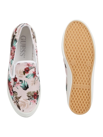 Guess Slip-On Sneakers mit glänzendem Blumenmuster Pink 4