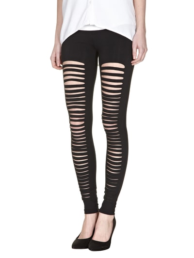 Review Leggings im Destroyed Look Black 3