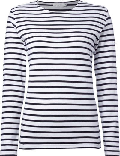 ARMOR LUX Sweatshirt aus Baumwolle mit Streifen-Dessin Weiss 6