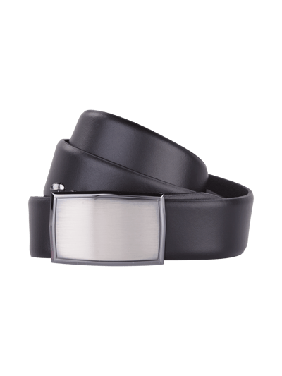 Lloyd Men's Belts Ledergürtel mit matt glänzender Metallschließe Black 1