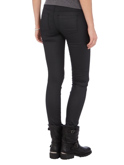 Only Coated Denim Jeggings mit Zierreißverschlüssen Schwarz 4